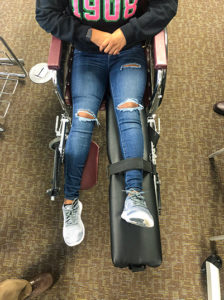 Student tests wheelchair design