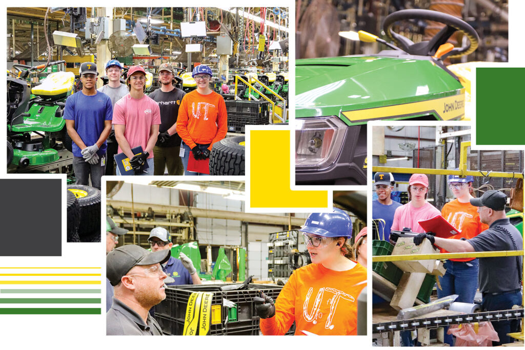 Students work at John Deere plant